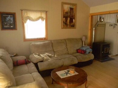 Living room showing cozy pellet stove