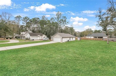 Extra large lot ... virtually staged with green gr