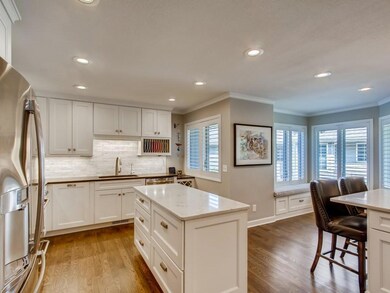 Kitchen with built in bench, huge island and eatin