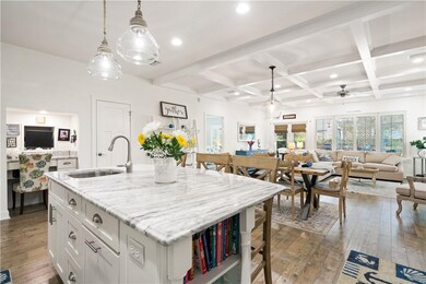 Kitchen island with wet bar and seating for 3, ope
