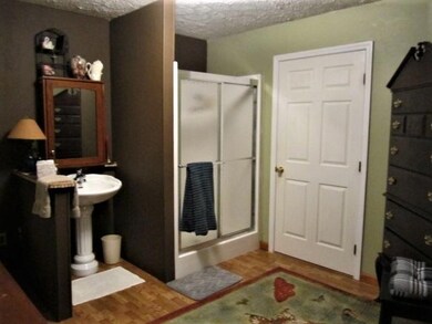 Master bathroom with dressing area and closet