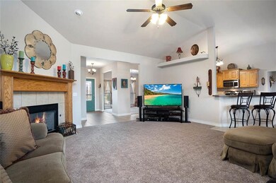 Living room with Bonus Room in background.