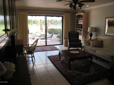 Family room with door to flagstone patio