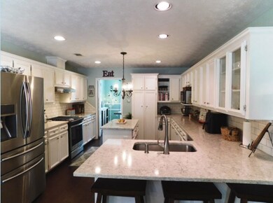 Kitchen has quartz countertops