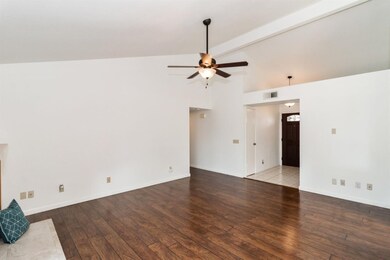 Family room with high ceiling