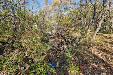 Creek and wooded area.