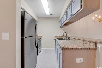Kitchen featuring light stone countertops, a textu