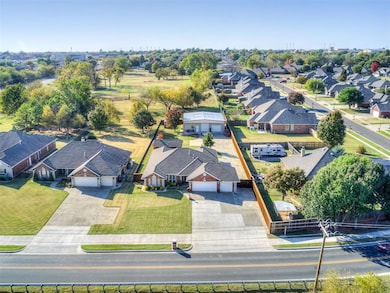 Aerial perspective of suburban area