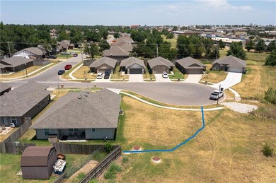 The property goes all the way over to the blue lin