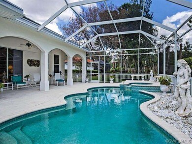 Lanai with pool and spa and private yard