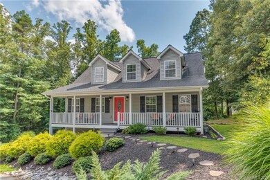 Lush landscaping and wooded feel.