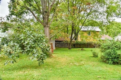 Fenced level yard, mostly cleared with some mature