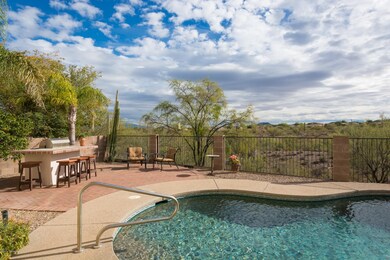 Sparkling pool  views in the backyard