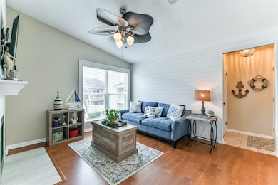 Nice painted shiplap wall in the living room.