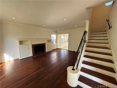 Beautiful stairway adjacent to living room