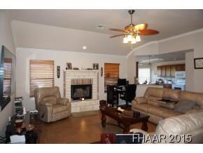 Living room with fireplace