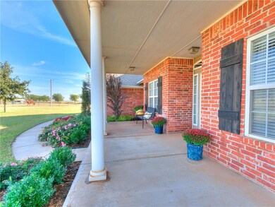 Large front, covered patio