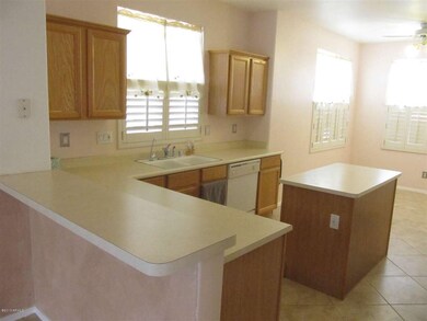 Wood shutters in kitchen