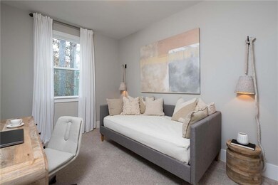 Bedroom with carpet flooring