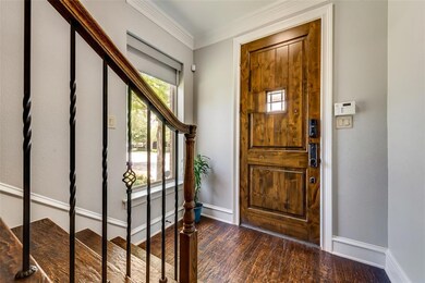 Entry with hand-scraped hardwood flooring