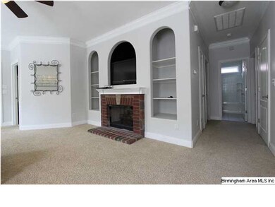 Arched built in shelving