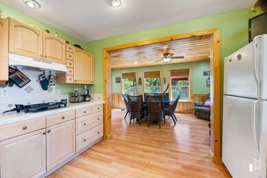 Kitchen into dining area