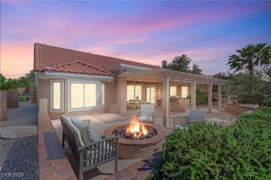 Outdoor Fire Pit at Sunset