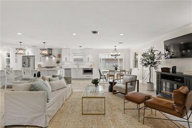 Adjoining dining and living room