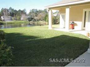 back yard overlooking lake