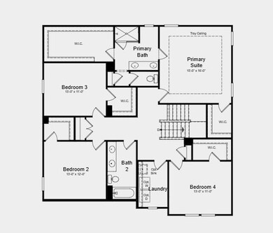 Second Floor Plan - Additional highlights include: covered back patio