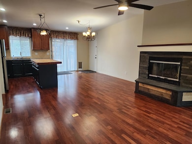 living room to dining area