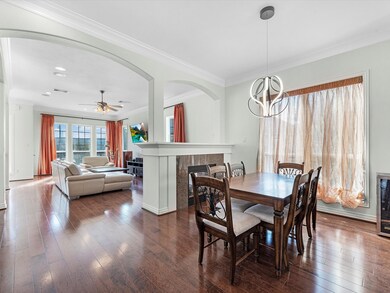 The dining space is ideally situated between the k