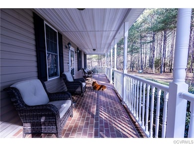 Wooden terrace with covered porch