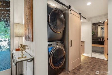 Staged condo E4 shown - washer and dryer not included.