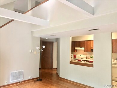 The vaulted and beamed  ceilings add so much chara