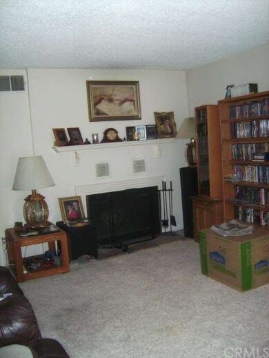 Fireplace in living room.