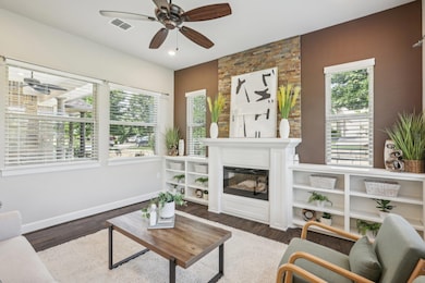 Living room with healthy amount of natural light,