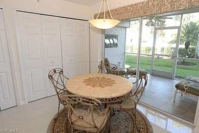View of tiled dining room