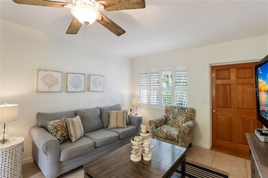 Living room with plantation shutters