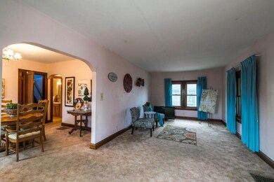 family room, dining room view