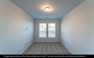 French doors open to a bright and spacious study designed to inspire focus and creativity, featuring stylish wood-like vinyl floors that bring warmth and easy care. With its quiet setting and flexible layout, it's the perfect spot for working from home or managing household tasks. **Image Representative of Plan Only and May Vary as Built**.