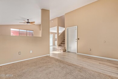 View to family room & kitchen