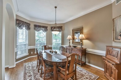 The formal dining room is ready for entertaining.