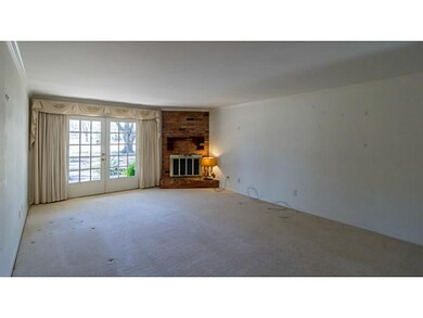 Living Room. Spacious living room with carpet, woo