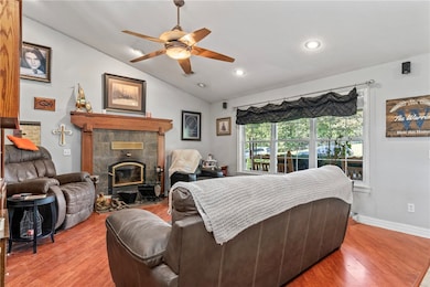 Upstairs living room with wood burning stove