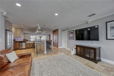 Open floorplan concept in living room and kitchen