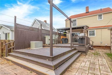 Wooden deck featuring a fenced backyard