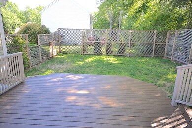 walk off large deck to fenced area and hockey rink