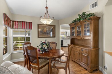 Dining space featuring visible vents, plenty of na