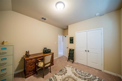 Bedroom one currently being used as a office.